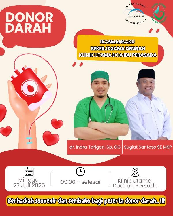 Cerita Donor Darah IKASMANSAKU dan Klinik Doa Ibu Persada